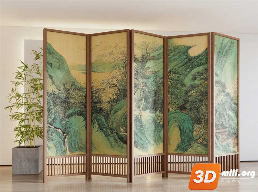 Folding screen Skp Files 